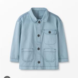 Hanna Andersson lightweight Chore Coat Jacket, light blue, size 5/110
